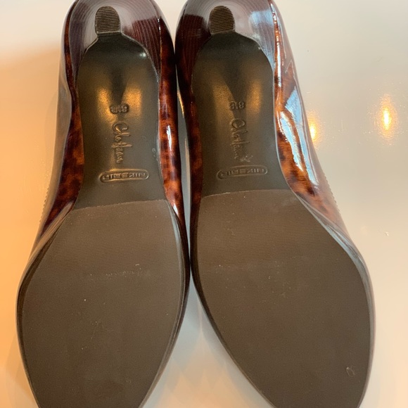 Cole Haan Patent Leather Tortoise Pumps with open toe - Picture 5 of 6